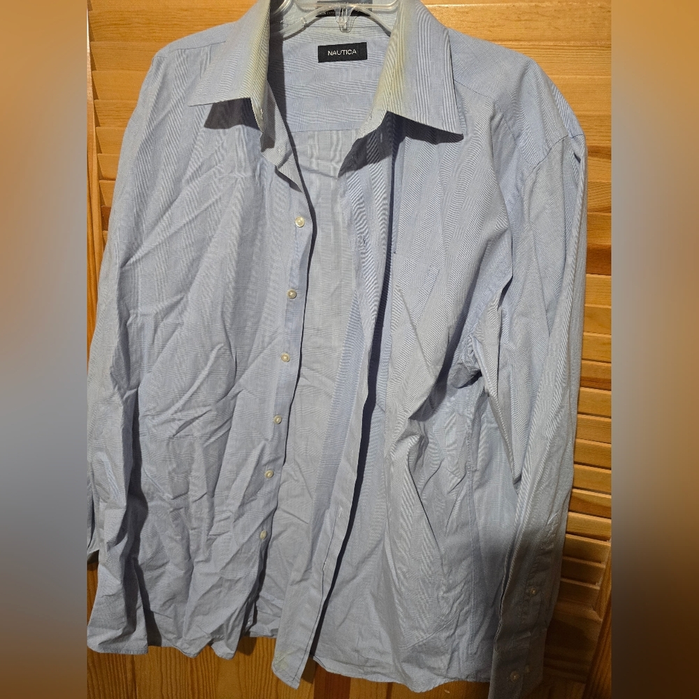 Nautica Light Blue Button-Down Shirt 17 1/2